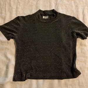 Vintage glitter mesh top
